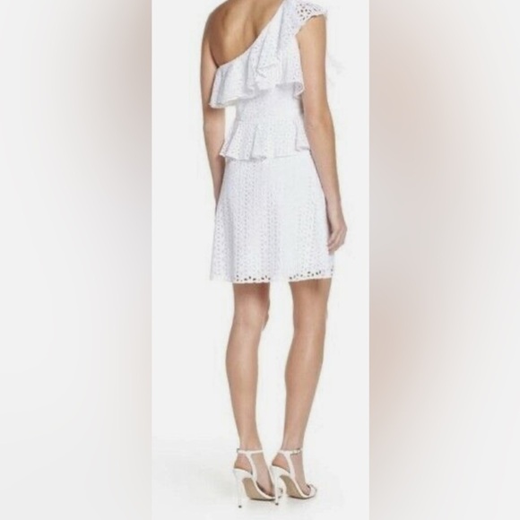 LILLY PULITZER Josey One Shoulder Tier Eyelet Dress in White Size 6 - Picture 6 of 12